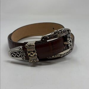 Brighton Brown Leather And Silver Engraved Links And Belt Tip M/L Brighton | Accessories | Brighton Brown Leather And Silver  main image 2